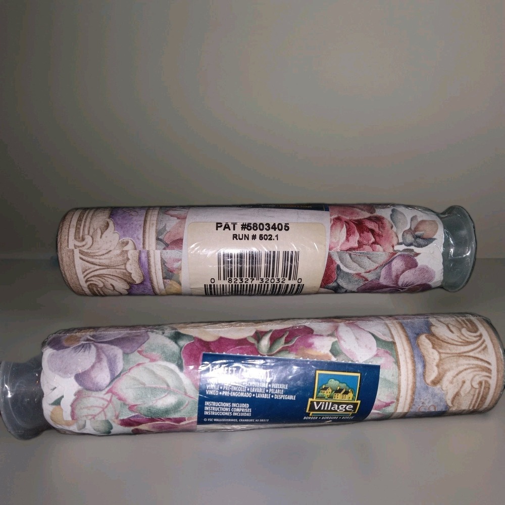 LOT OF 2 Village Floral Wallpaper Border 15 Feet 5803405 New‎ Cottagecore Granny
